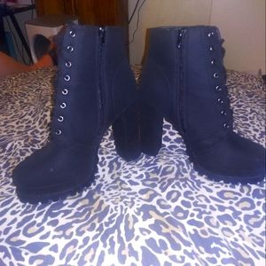 Soda Black Combat Boots Size 9